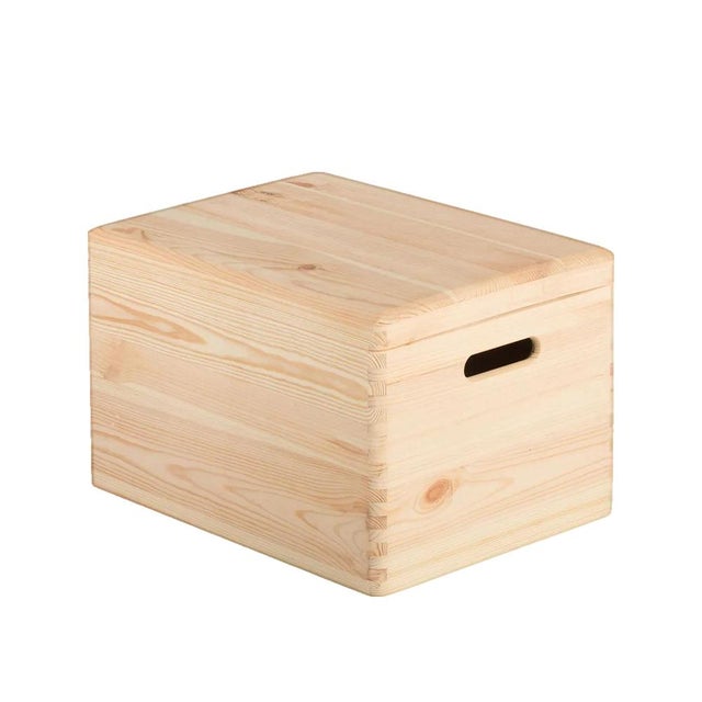 Boîte de rangement en pin massif avec couvercle 23x40x30&nbsp;cm