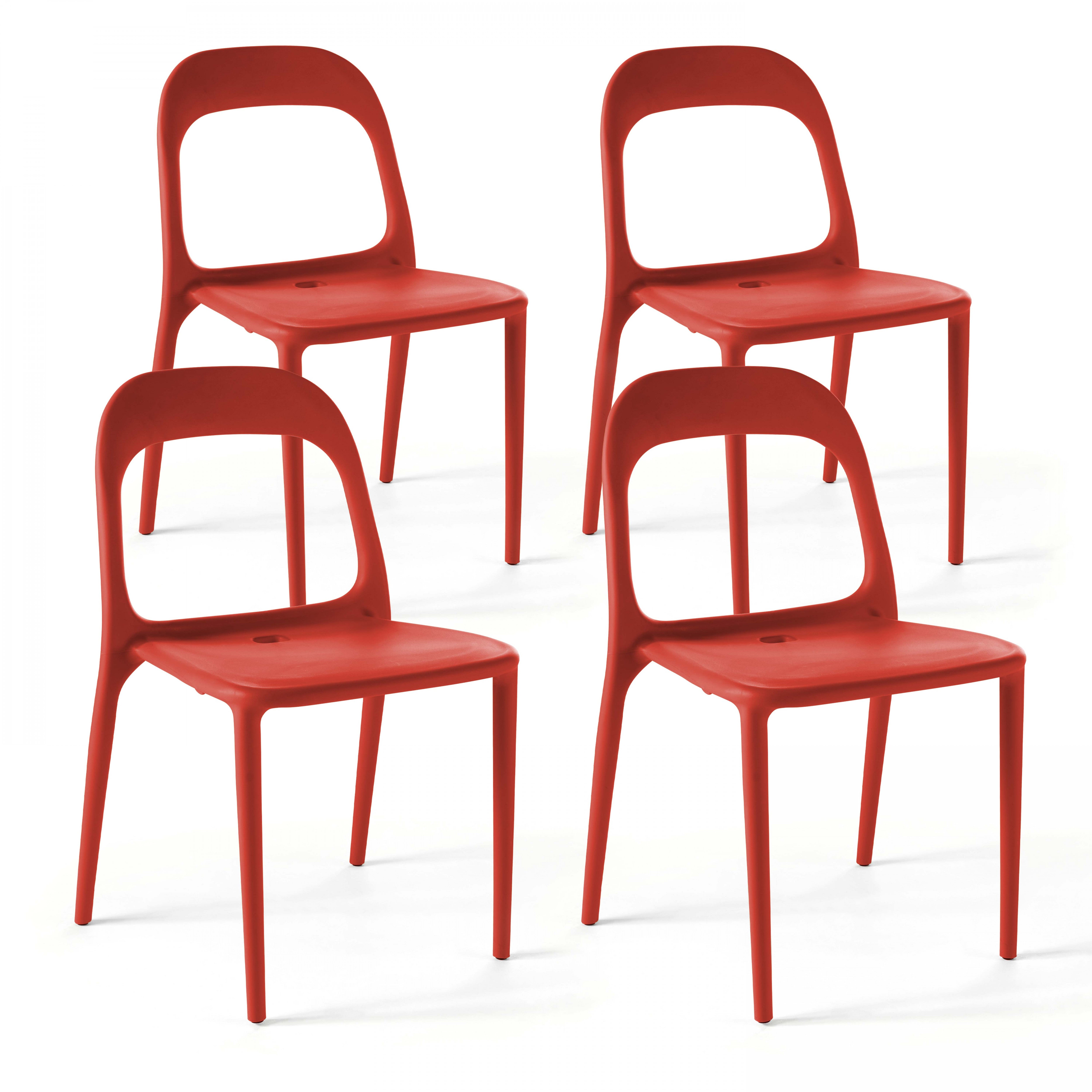 Set di sedie in plastica rossa Leroy Merlin