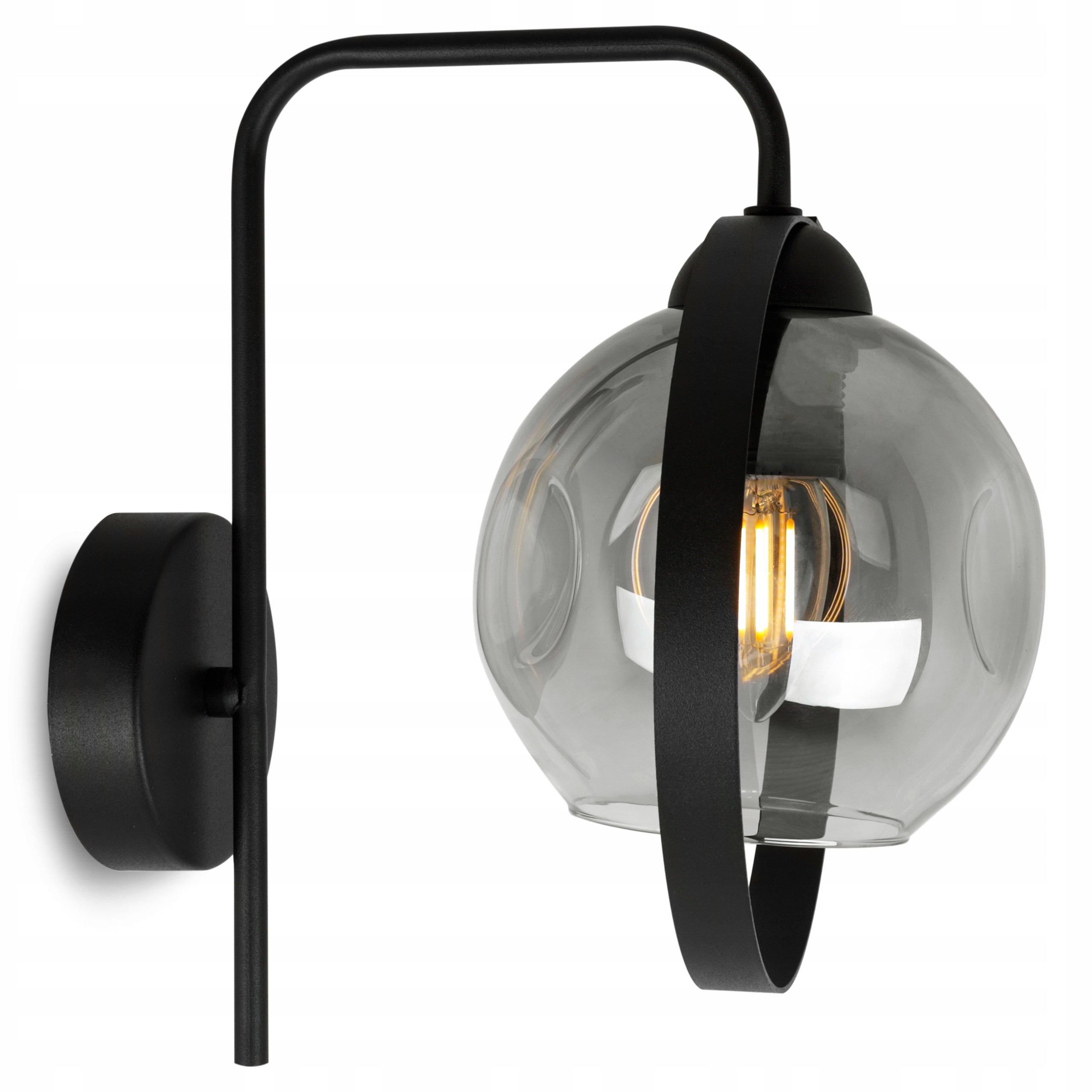 Lampa kinkiet ścienny Ring Rio modern 1xE27 klosz pierścień grafitowy Light Home LH