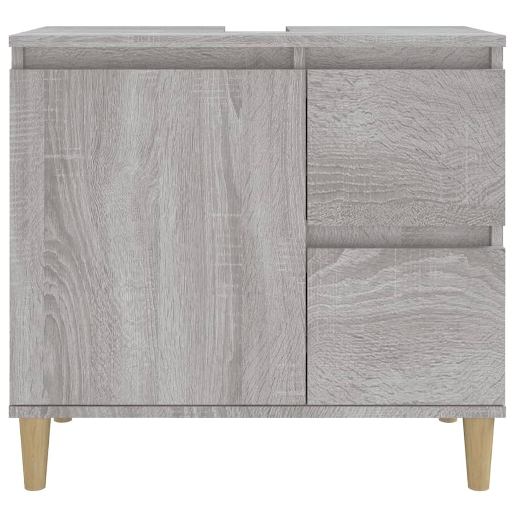 Mueble de baño Sonoma gris 65x33x60 cm de madera contrachapada - 7
