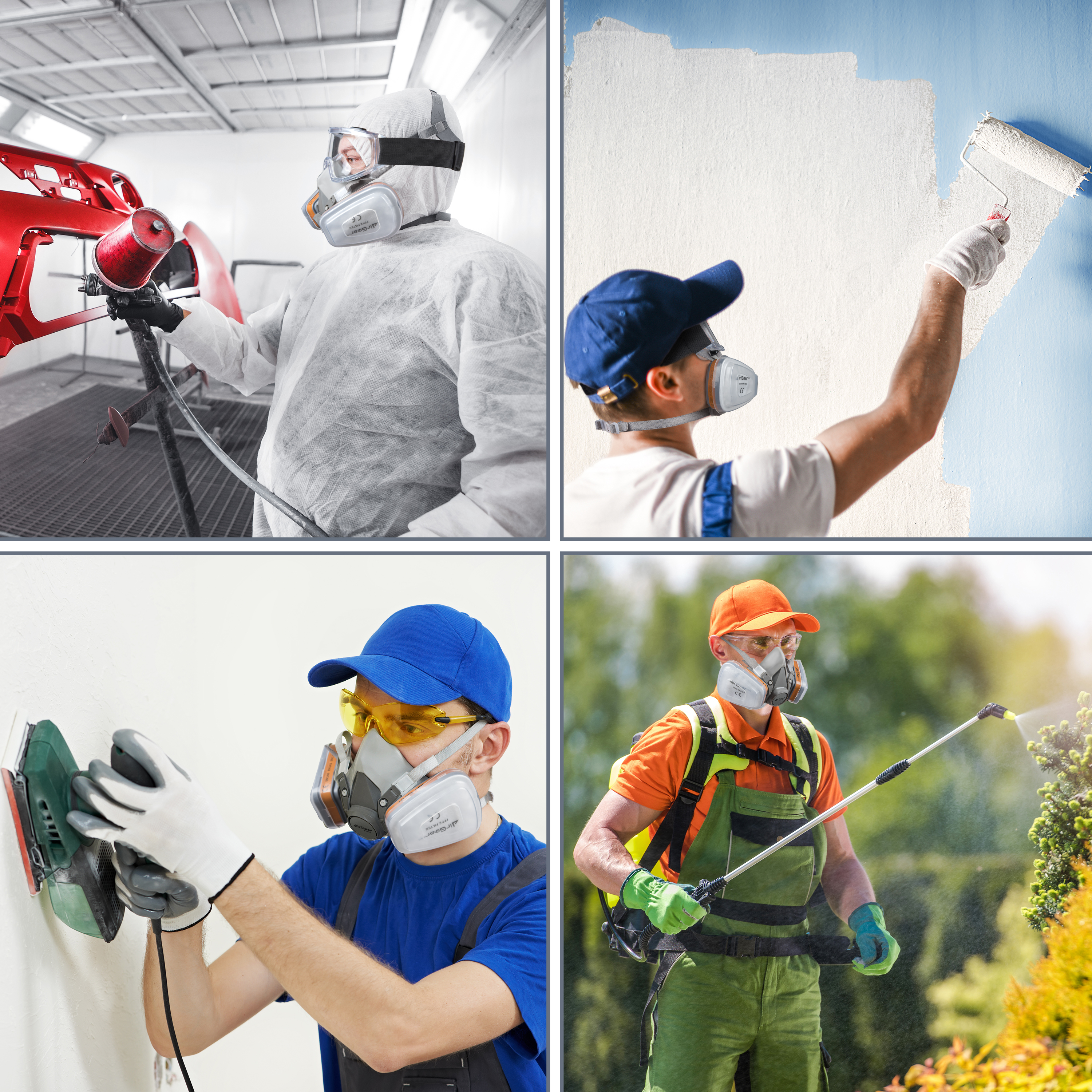 AirGearPro M-500 Masque de Protection Respiratoire Réutilisable, Anti poussière, Anti gaz avec Filtres, Idéal Peinture - 4