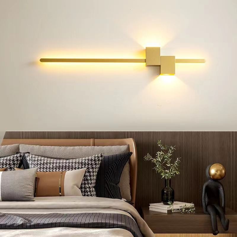 Applique murale LED 60 cm, lampe de chevet créative, éclairage décoratif d'intérieur, 3 températures de couleur réglables, doré - 3