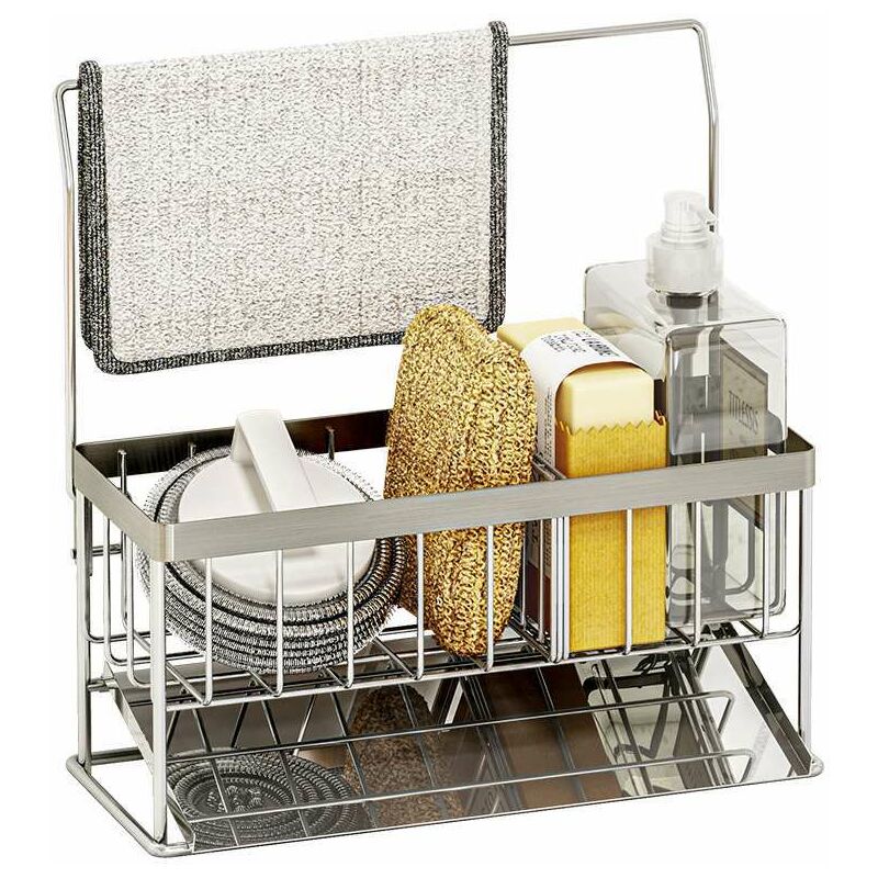 Uchwyt na zlew kuchenny - Uchwyt na gąbkę - Przechowywanie w zlewie - Organizer na zlew - Uchwyt na gąbkę do zlewu - Uchwyt na gąbkę do zlewu