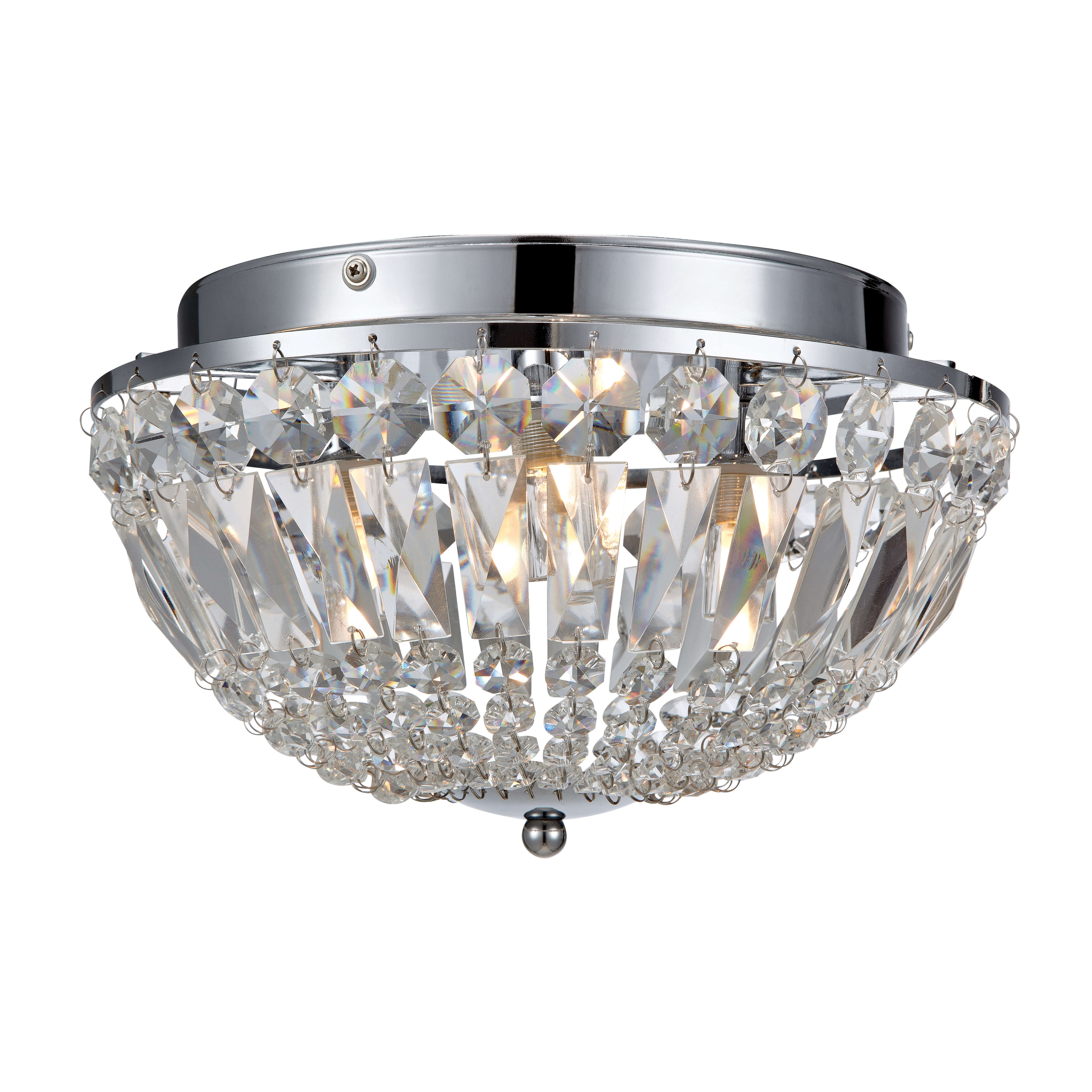 ESTELLE-Plafonnier de salle de bain 3 lumières Métal/Cristal Ø30cm - - 4