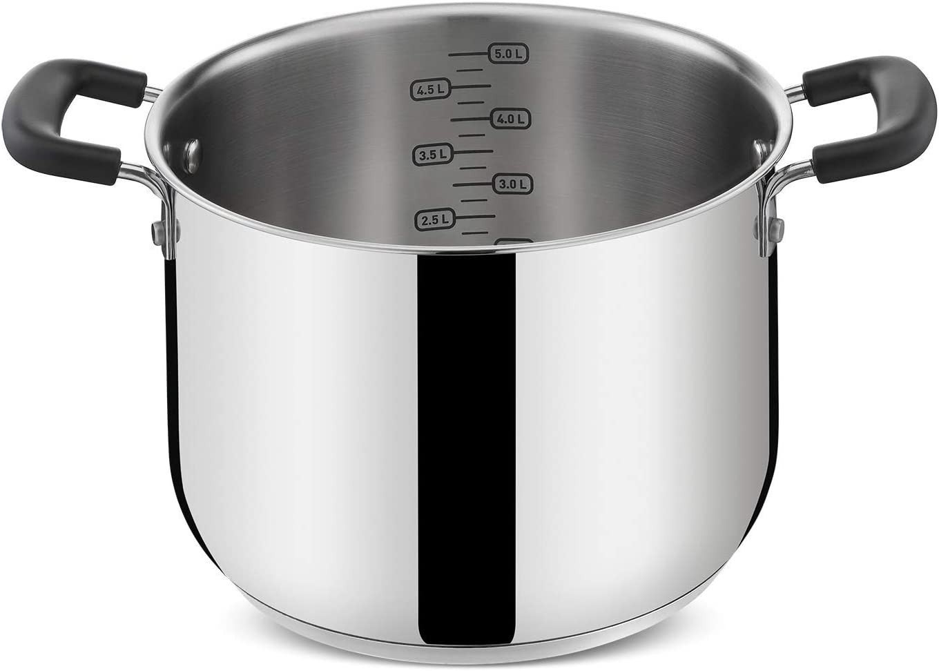 Lagostina Pratica Pentola Alta 2 Maniglie per Induzione, Grigio, 22 cm, Acciaio 18/10