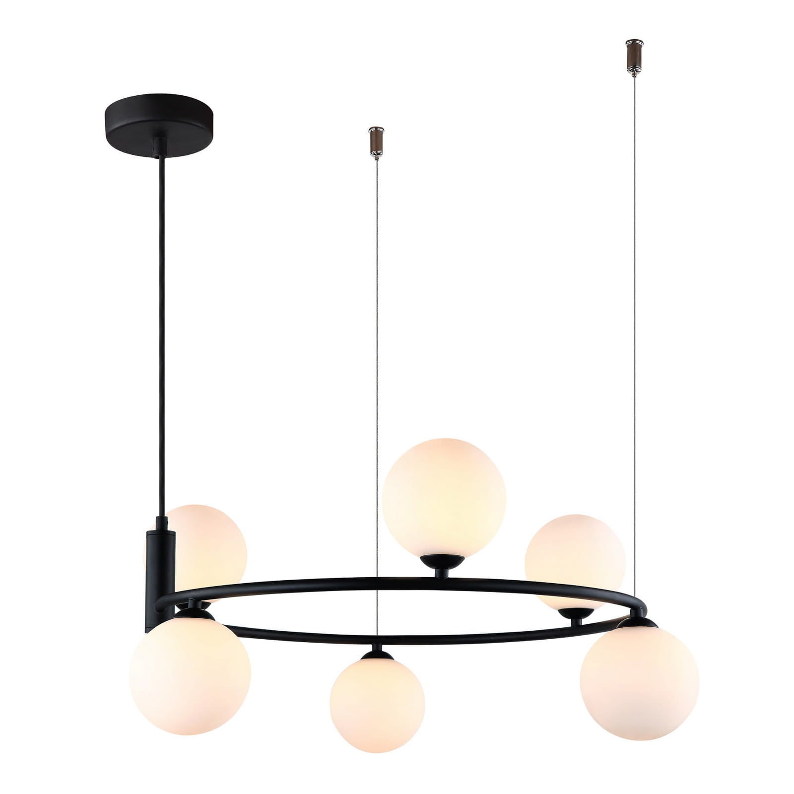 Lampa wisząca Amily czarno-biała 6xG9x25W nowoczesny wym: 98 x 60 x 60 cm metal Italux