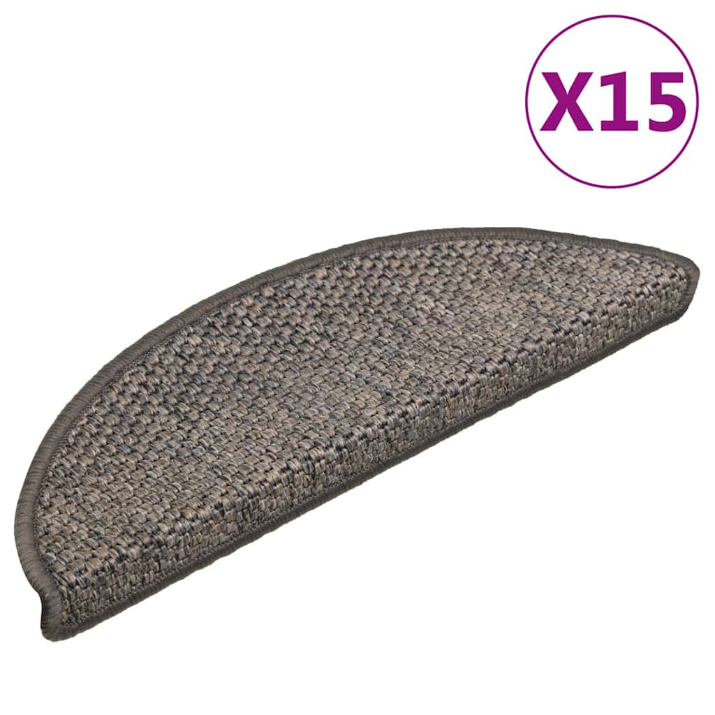 Samoprzylepne nakładki na schody 15 szt. 56x17x3 cm szaro-beżowe vidaXL