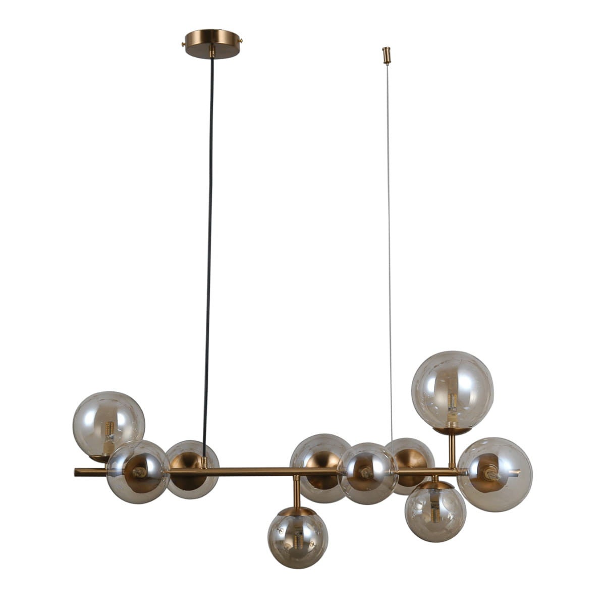 Lampa wisząca Frontera miodowy mosiężny 10 x G9 x 5W wym:120x80x28,9cm Italux
