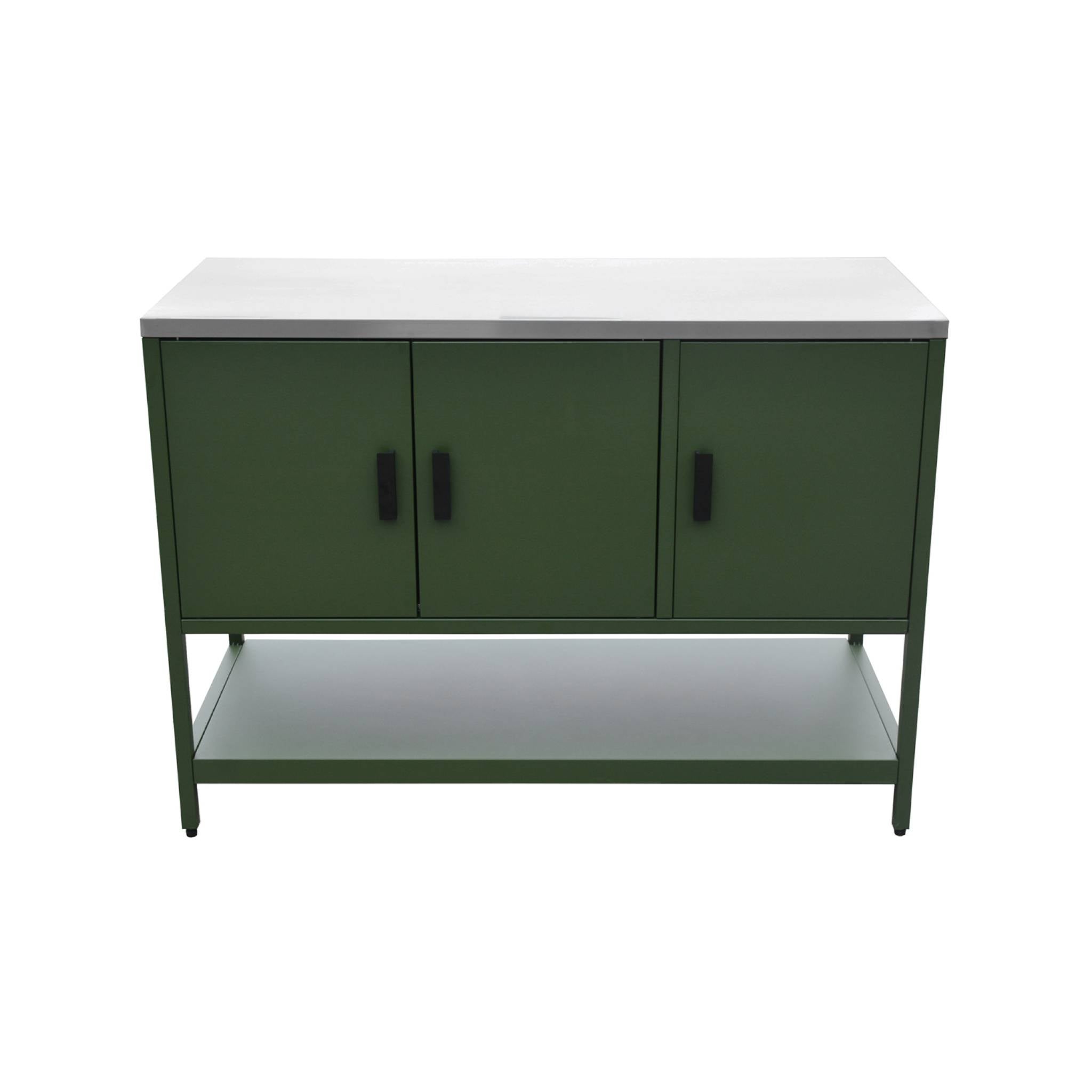 Cozinha externa em aço 3 portas e 1 prateleira, 120cm, Naxos, Verde, 120x51x87 cm - 5