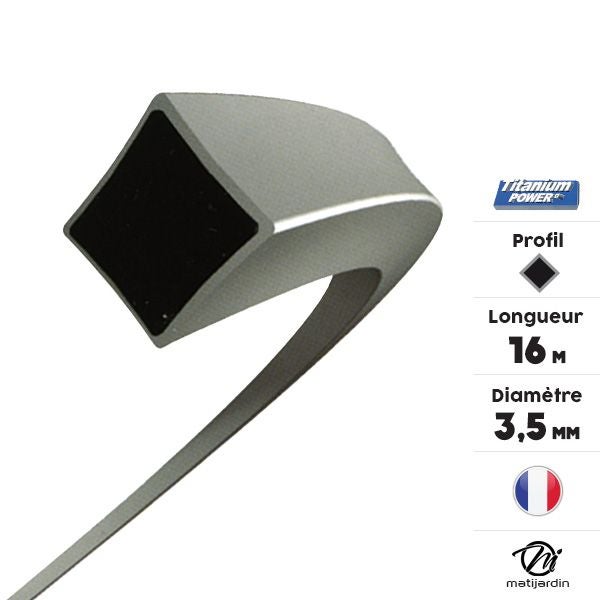 Fil Titanium 3,5 mm x 16 m Carré Bi-matière Blister par 2 - 3