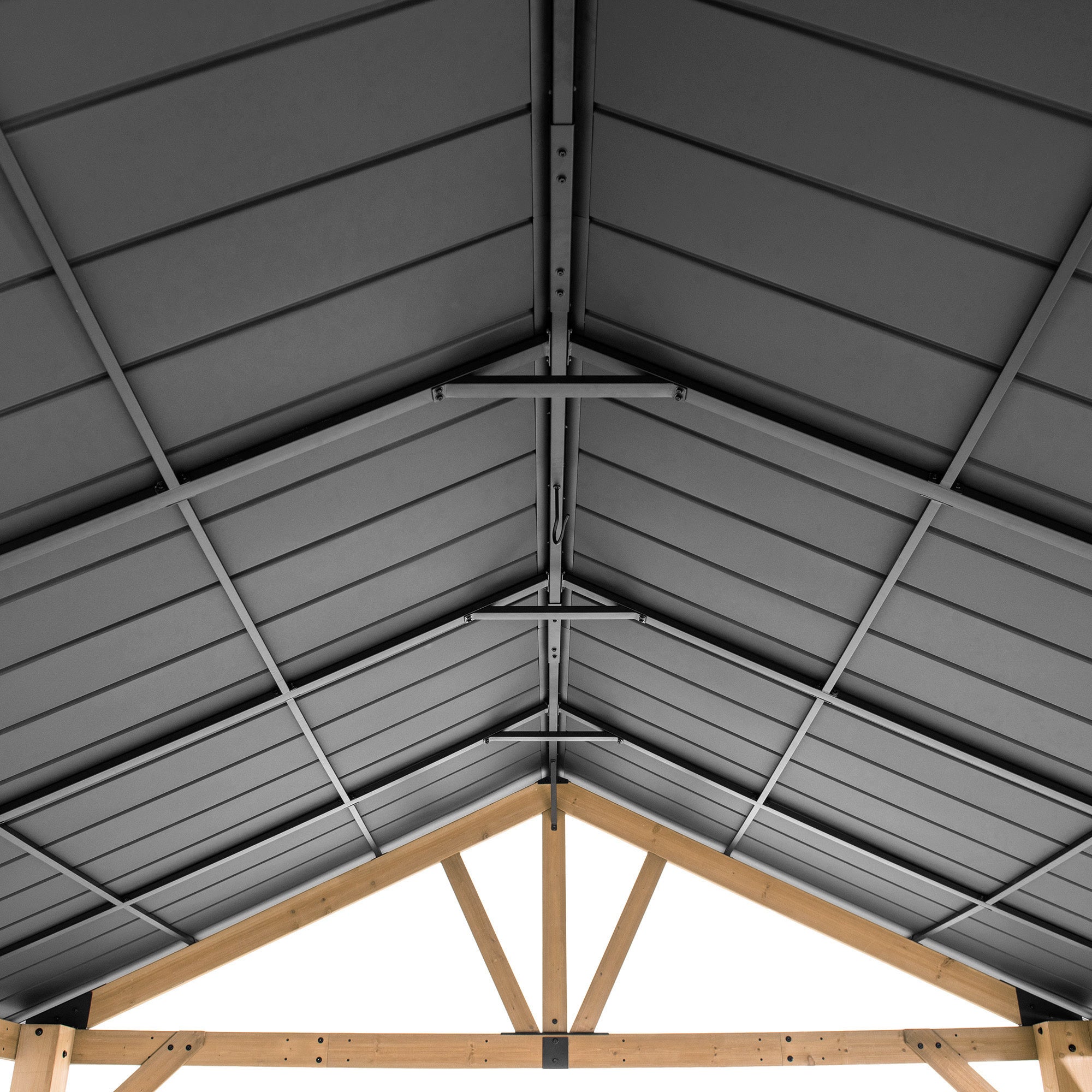 Tonnelle en bois de cèdre TÖDI - 336cm x 400cm, anthracite - 6