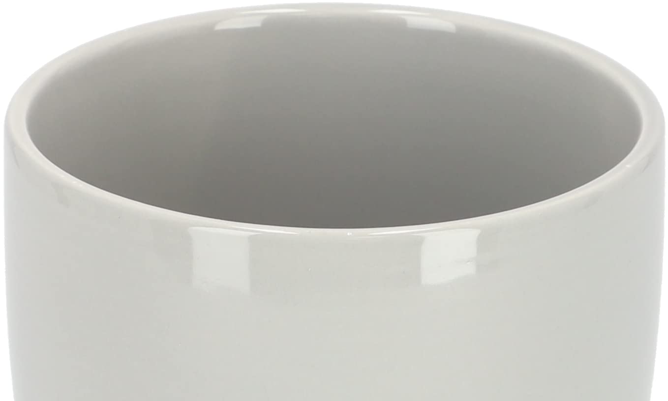 Lot de 2 Pots de Fleurs, en Céramique, pour Fleurs, Plantes, Diamètre : 20 cm, avec Bac d'Égouttement, Gris - KOTARBAU - 5