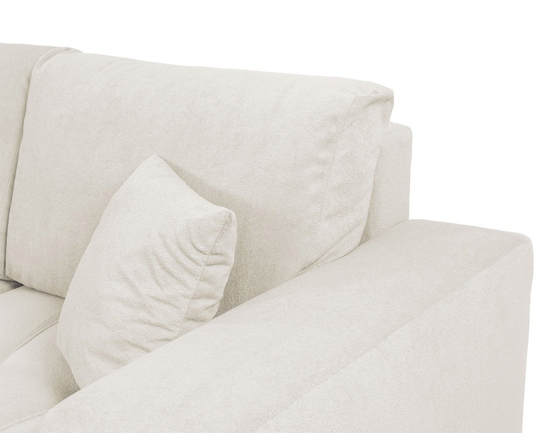 Canapé d'angle convertible 4 places en tissu beige - NICOLE - Best Mobilier - 7