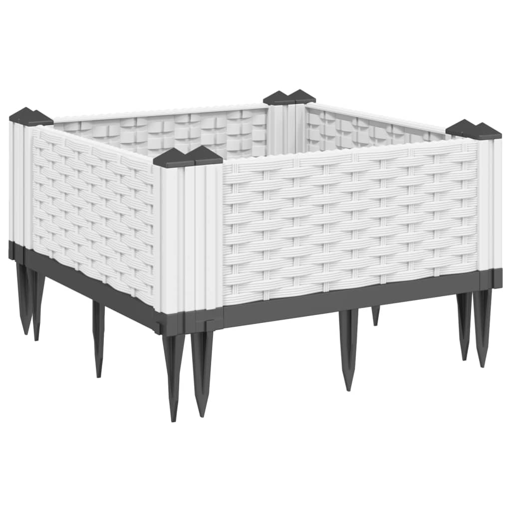 Lot De 10 Piquets Blancs 78 Cm – Plastique Robuste, Anti-UV, Pointe Acier Cadmié Ø8 Mm – Pour Rubans Jusqu’à 40 Mm