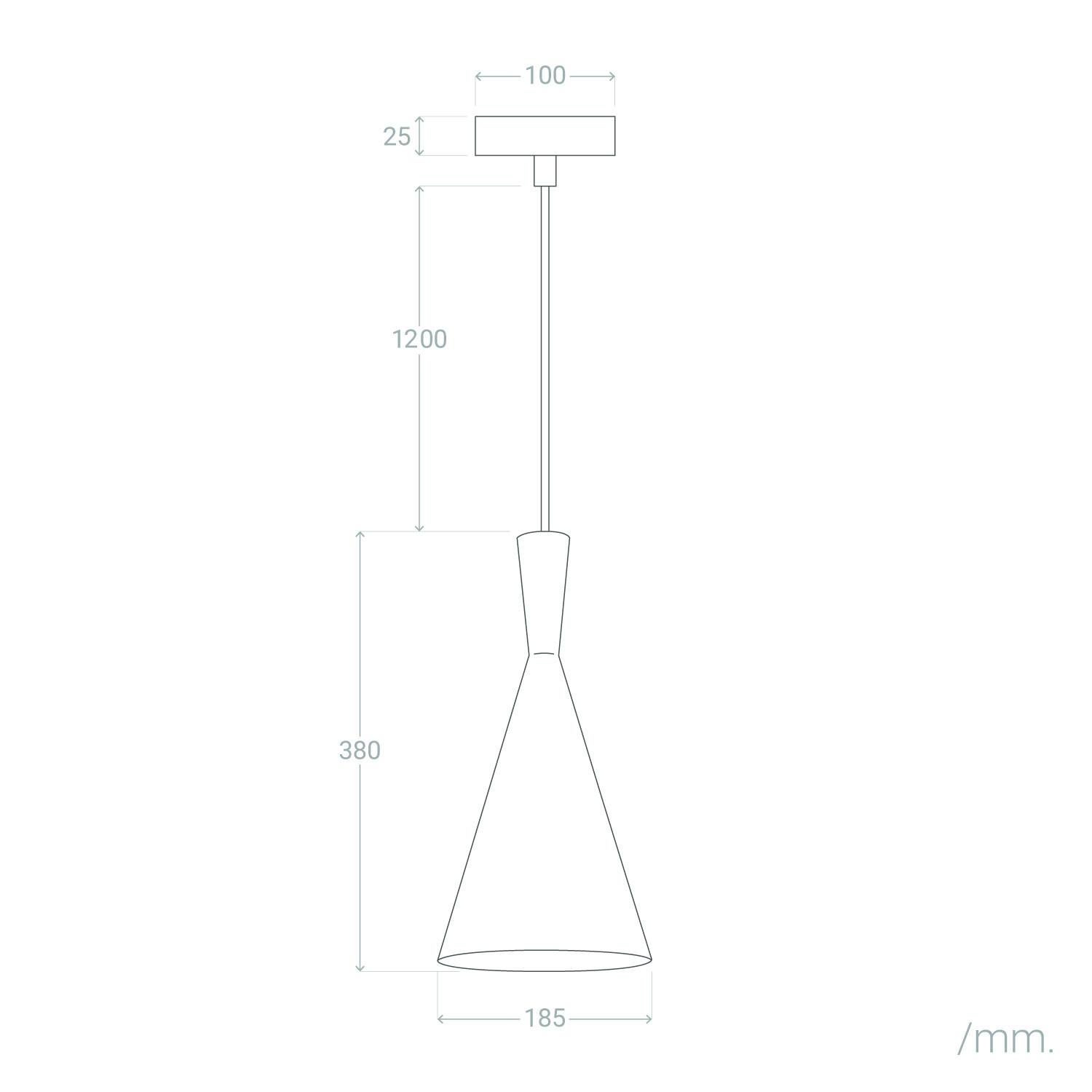 Lustre Suspension Métal Lennon | Conique Vintage Design | Aluminium Durable | Ampoule E27 Non Incluse | Câble Réglable 1,20m | Usage - 5