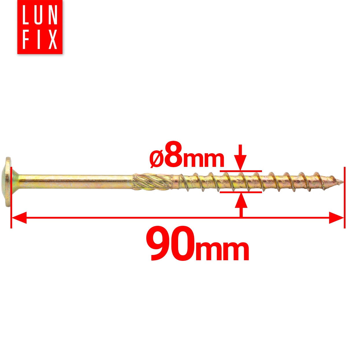 Wkręty ciesielskie z łbem talerzowym 8x90mm 50szt. - 2