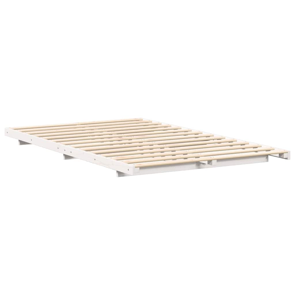 Cadre de lit en pin massif blanc, pour la chambre, 120 × 190 cm - 7