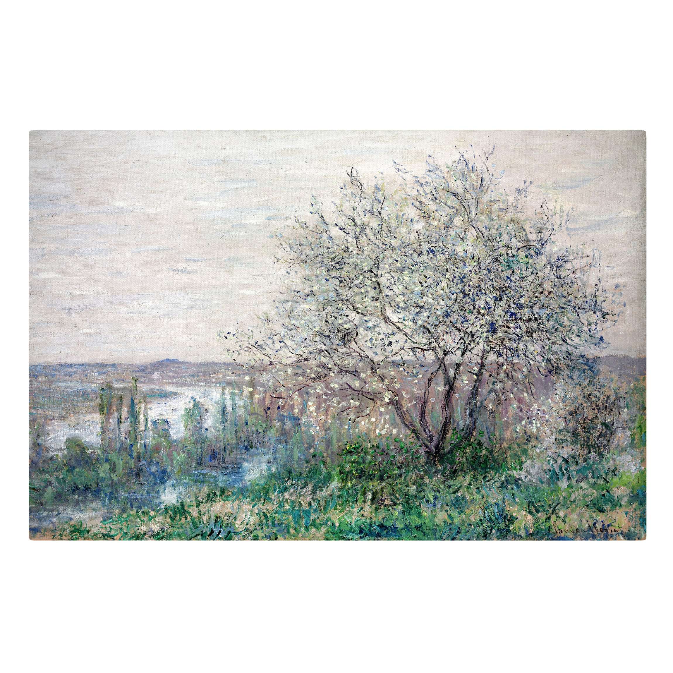 Impression sur toile tableau sur toile châssis beige Claude Monet arbres peinture 77 cuisine chambre à coucher salon couloir 90 x 60 cm - 5