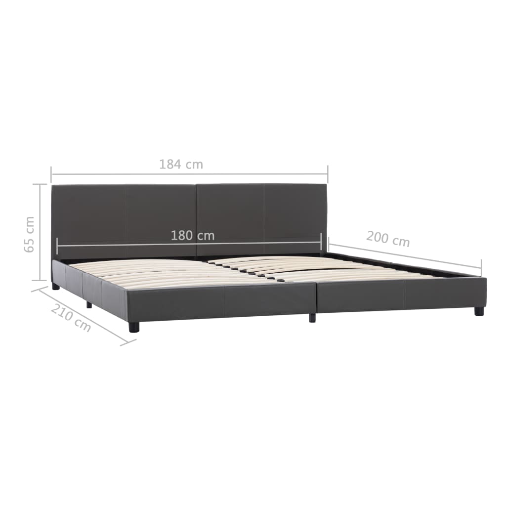Maison Exclusive - Estrutura de cama 180x200 cm couro artificial cinzento - 7