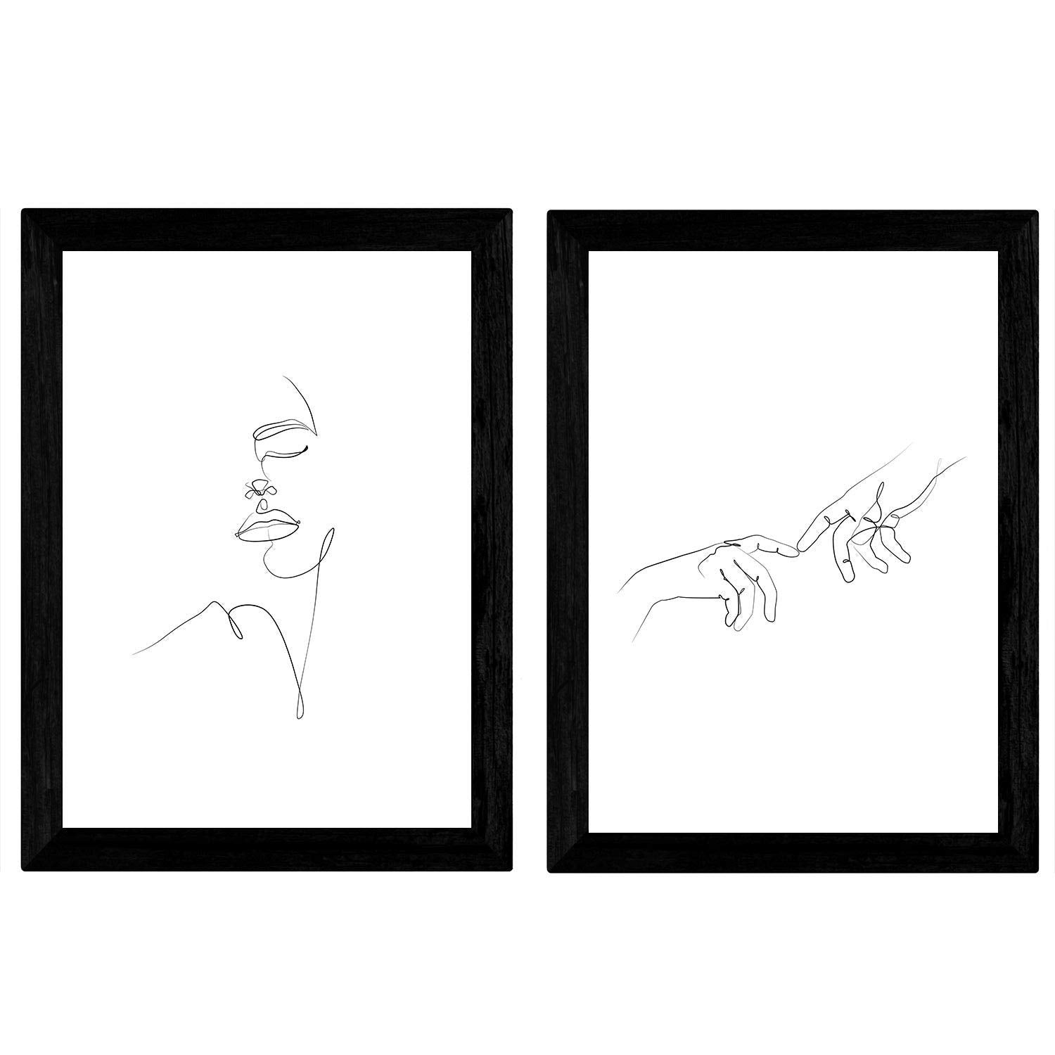 nacnic Lot de 2 feuilles de dessins avec un seul coup de câlin couple