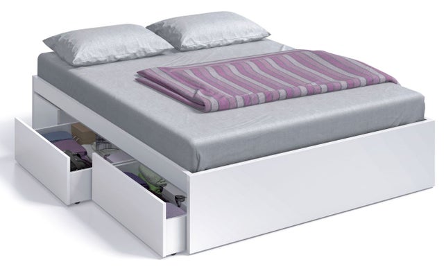 Cama Kendra Blanco Artik (Blanco Mate) 156 x 37 x 196 cm
