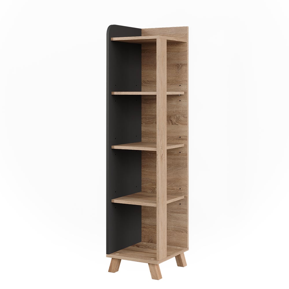 Vicco Półka łazienkowa Karen, Sonoma/antracyt, 30 x 128 cm z 4 przegrodami