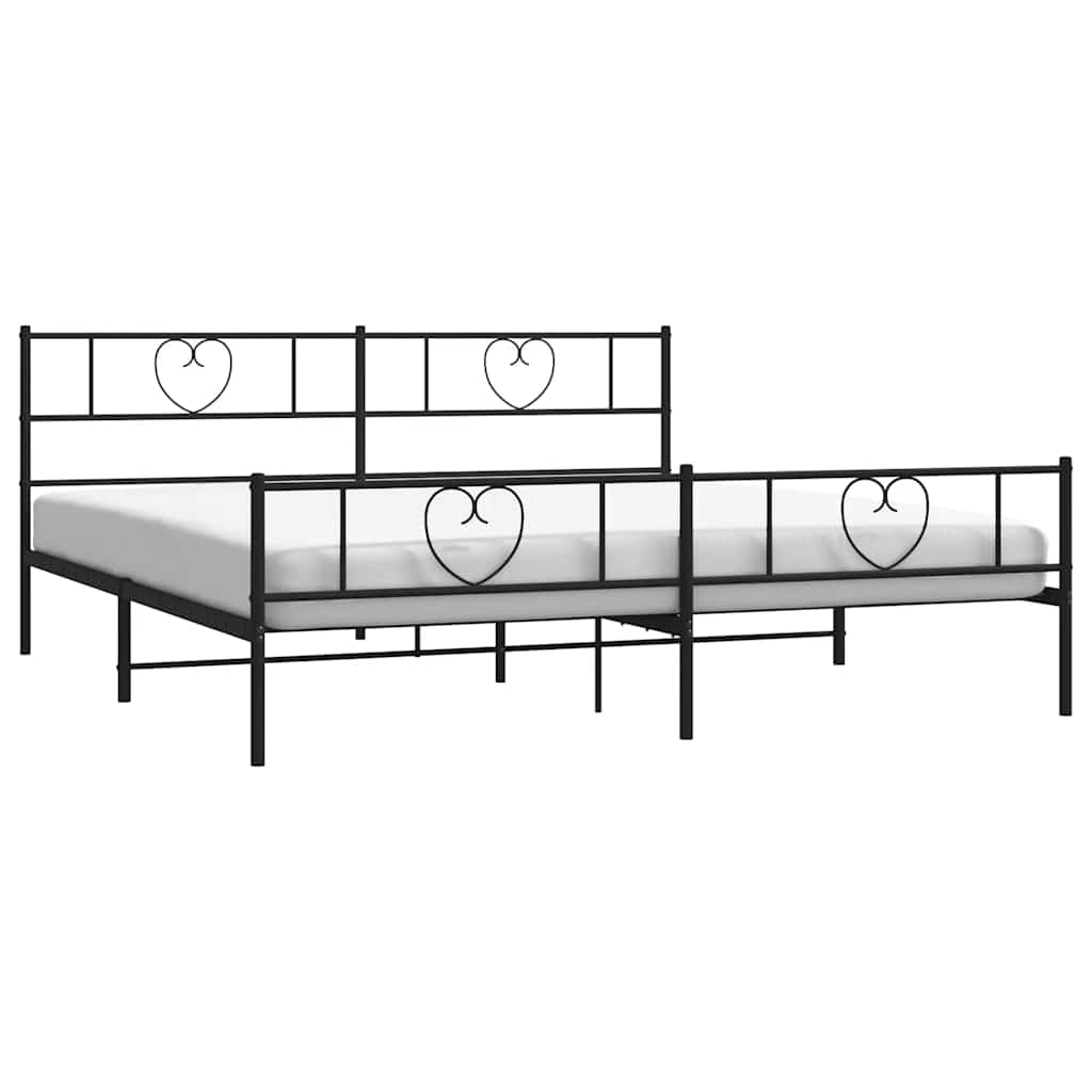 Estructura cama sin colchón con estribo metal negro 193x203 cm vidaXL - 3
