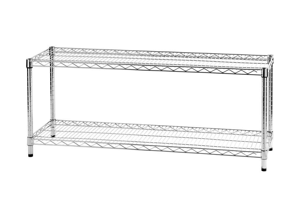Estantería De Metal Lonardo De 2 Niveles - Plateada, Ideal Para Organizar Espacios Pequeños