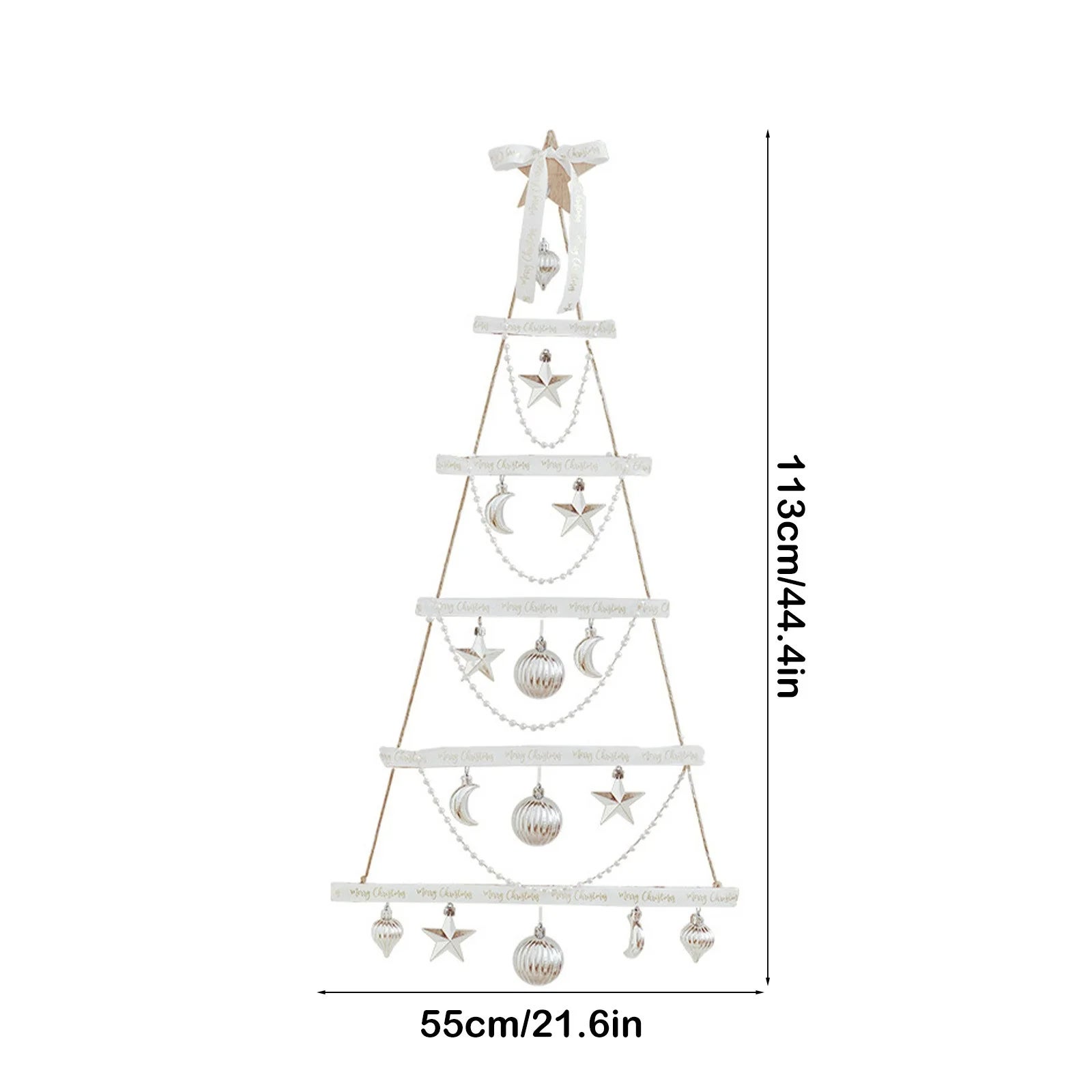 Decorazioni natalizie da parete, albero di Natale sospeso illuminato, ornamenti natalizi a forma di vite con luci a LED, bianco. - 2