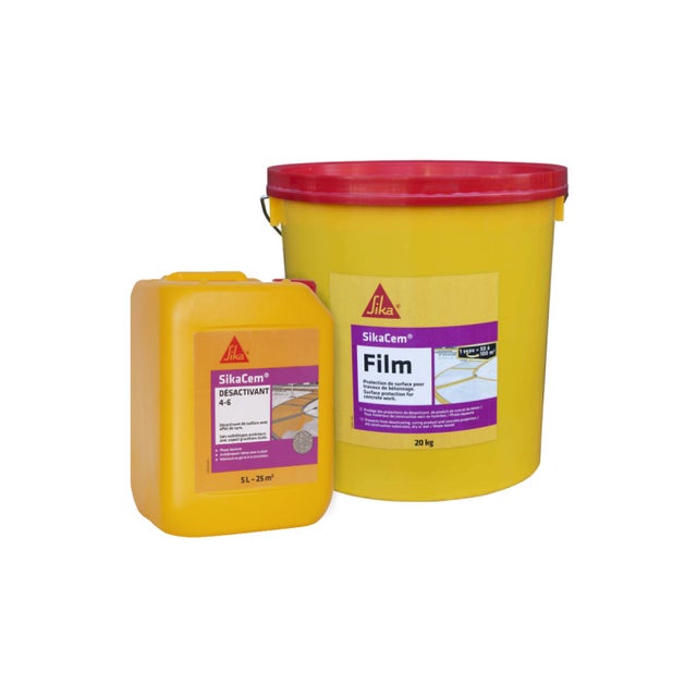 Kit SIKA béton désactivé 25m² - Protecteur de surface 20kg - Désactivant 5L
