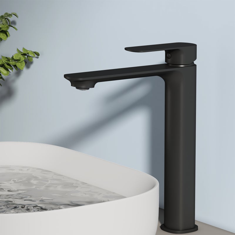 EMKE Bateria umywalkowa wysoka czarny matowy 26.9 cm