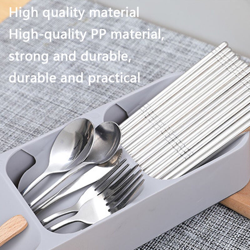 Boîte de rangement pour couverts compacte Plateau de tiroir pour couverts Meilleurs couteaux de cuisine Organisateur de rangement pour ustensiles - 5