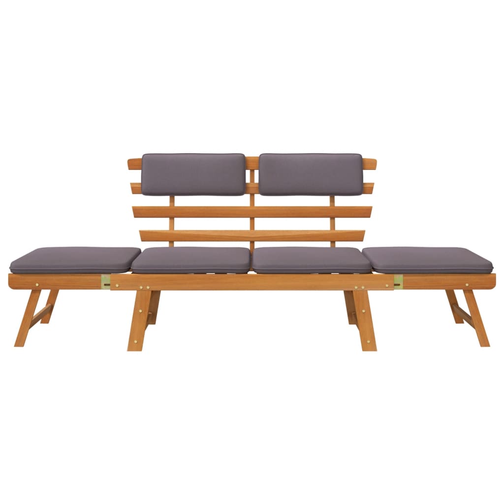 Poltrona lounge da 190 cm con cuscino 2 in 1 in legno massello di acacia 02_0011866 - 2