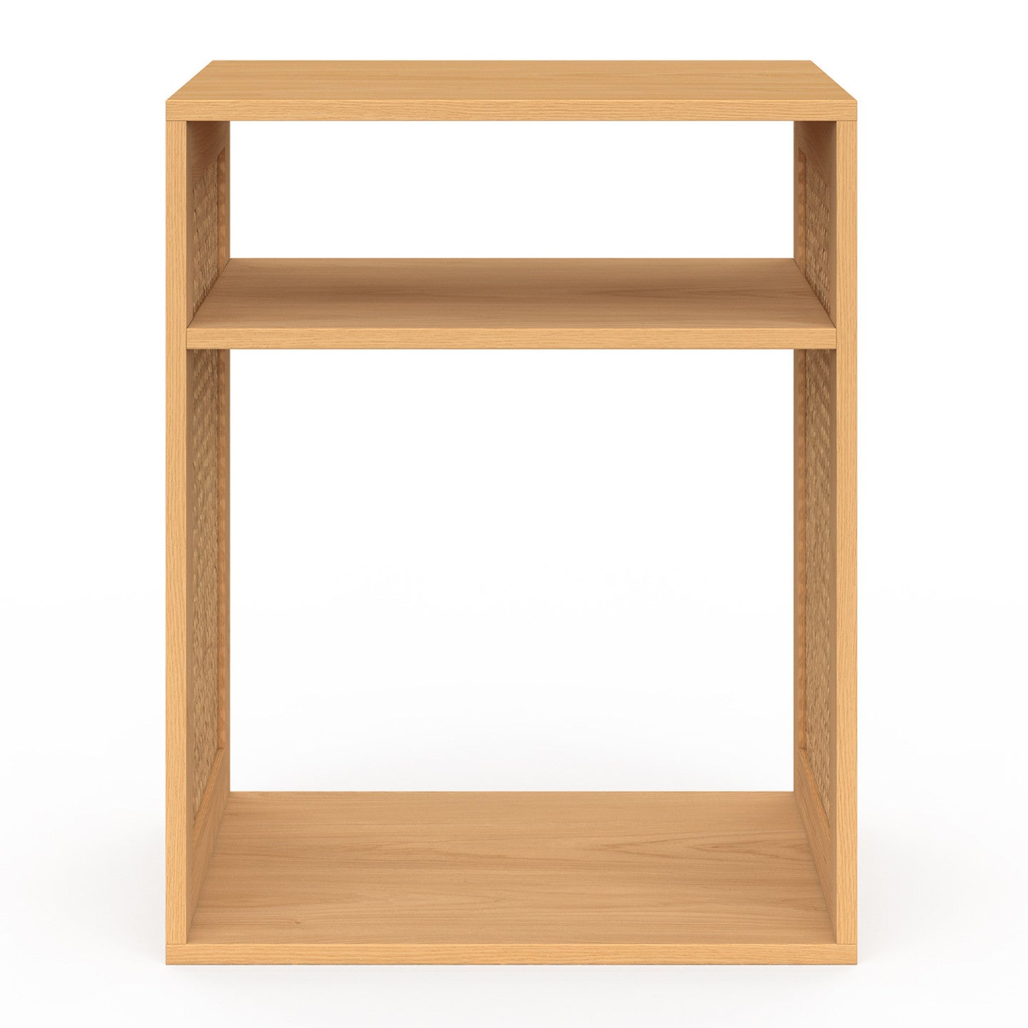 Lot de 2 tables de chevet NORA avec rangements ouverts cannage et bois - 3
