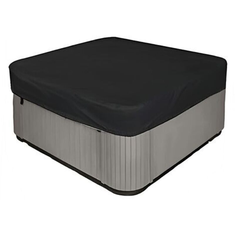Husă pentru cadă cu hidromasaj 220x220x90 cm – 210D, impermeabilă, anti-UV, neagră. Durabilă și protectoare