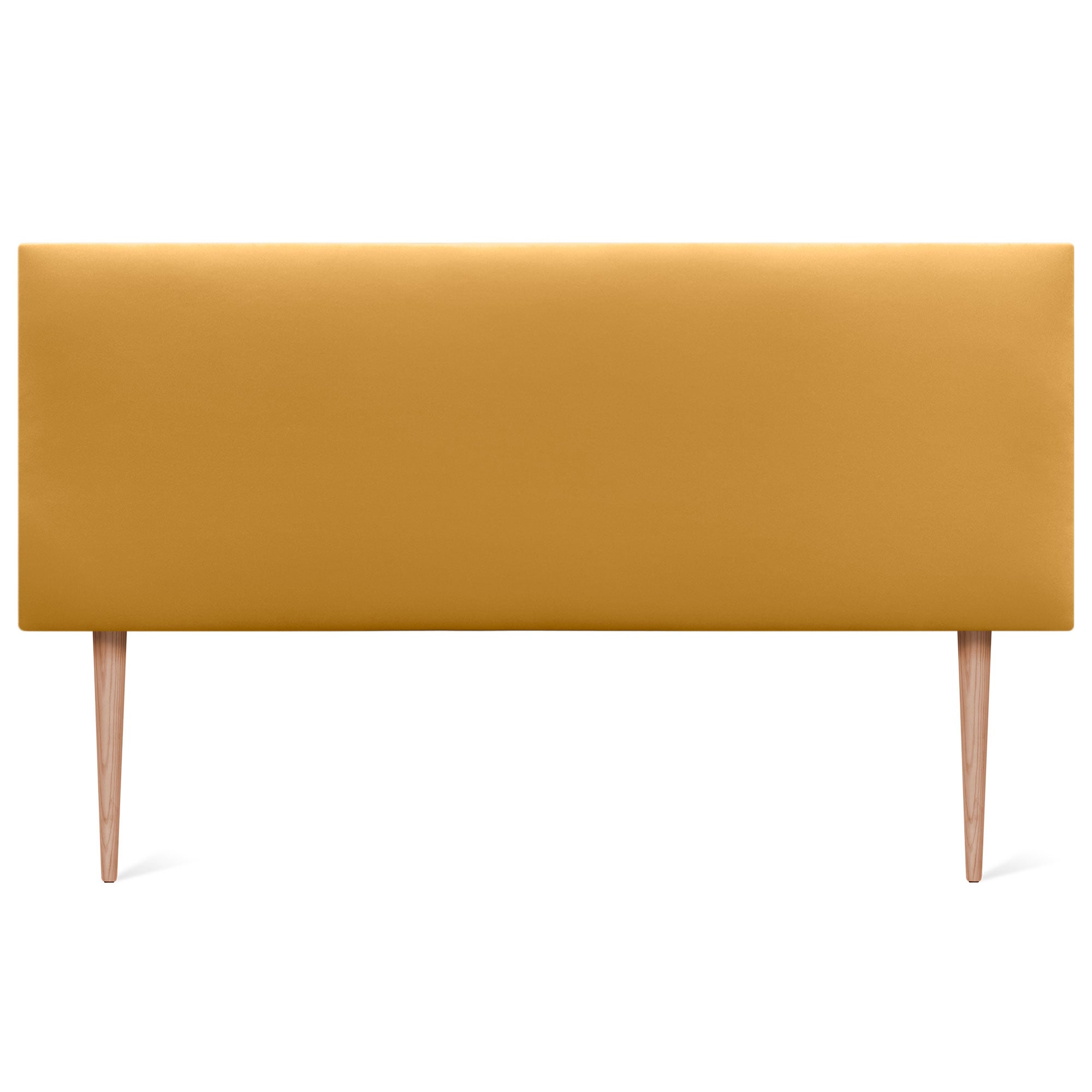 DHOME Cabecero de Polipiel Liso y con Patas cabeceros Cabezal tapizado Cama (Polipiel Mostaza, 135cm (Camas 120/135/140)) - 3