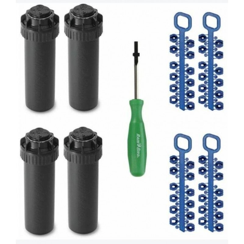 Tonnelle pour diffuseurs d'arrosage. Portée : 1,80 m. Angle d'arrosage réglable de 0 à 360°. Filetage femelle compatible avec Hunter, Rain Bird, Irritrol, KRain, Signature. Lot de 5 embouts