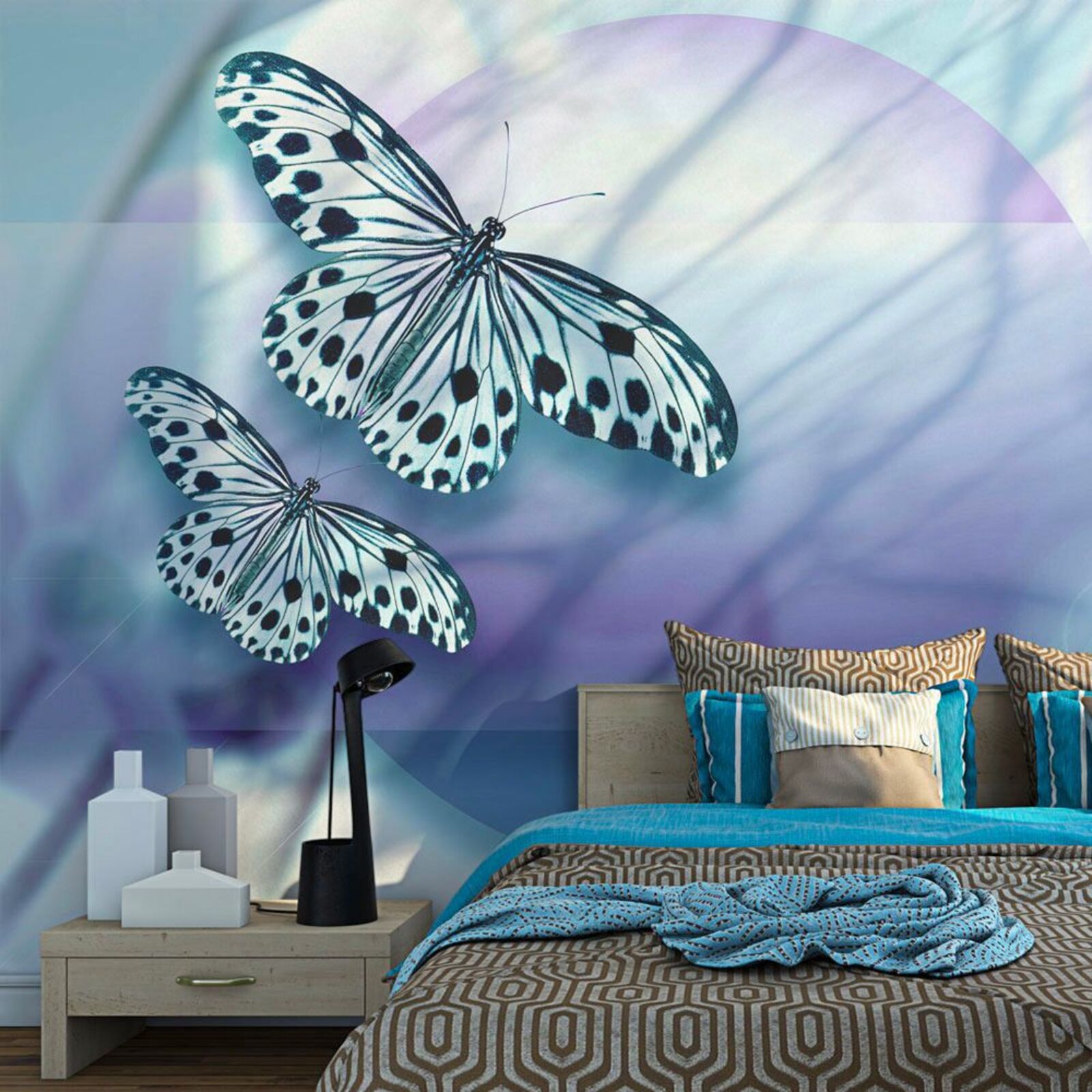 Papier peint planète des papillons - 250 x 193 cm | Leroy Merlin