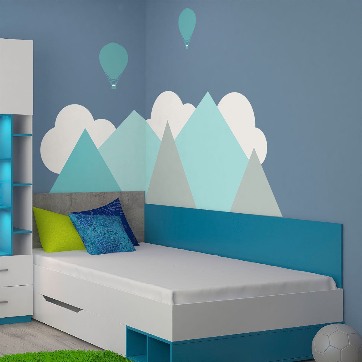 Adesivo bambino giganti montagne scandinave Oslo - Sticker adesivo - adesivi murali - 120x160cm - 7