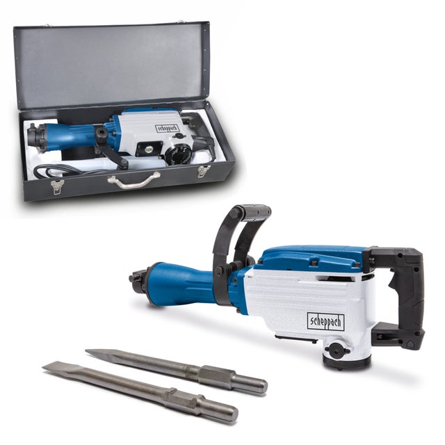Scheppach Marteau de démolition 1700W - AB1700 - SDS HEX - 50J - 2000 coups/min - Burins pointu et plat 390 mm