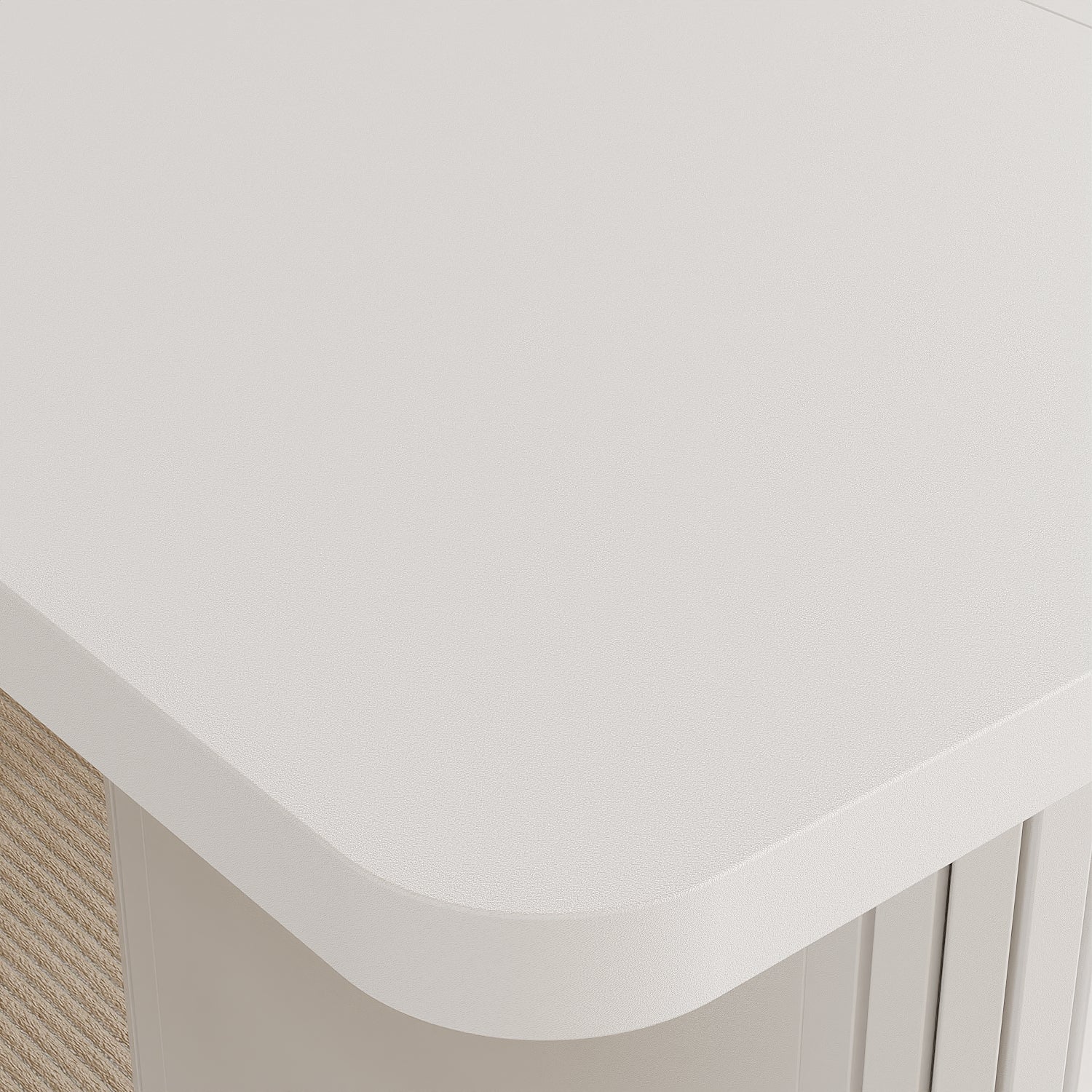 Table à Manger- Table de Cuisine avec 2 Pieds Robuste en forme de Colonne,160 x 74 x 80cm, Blanc - 5