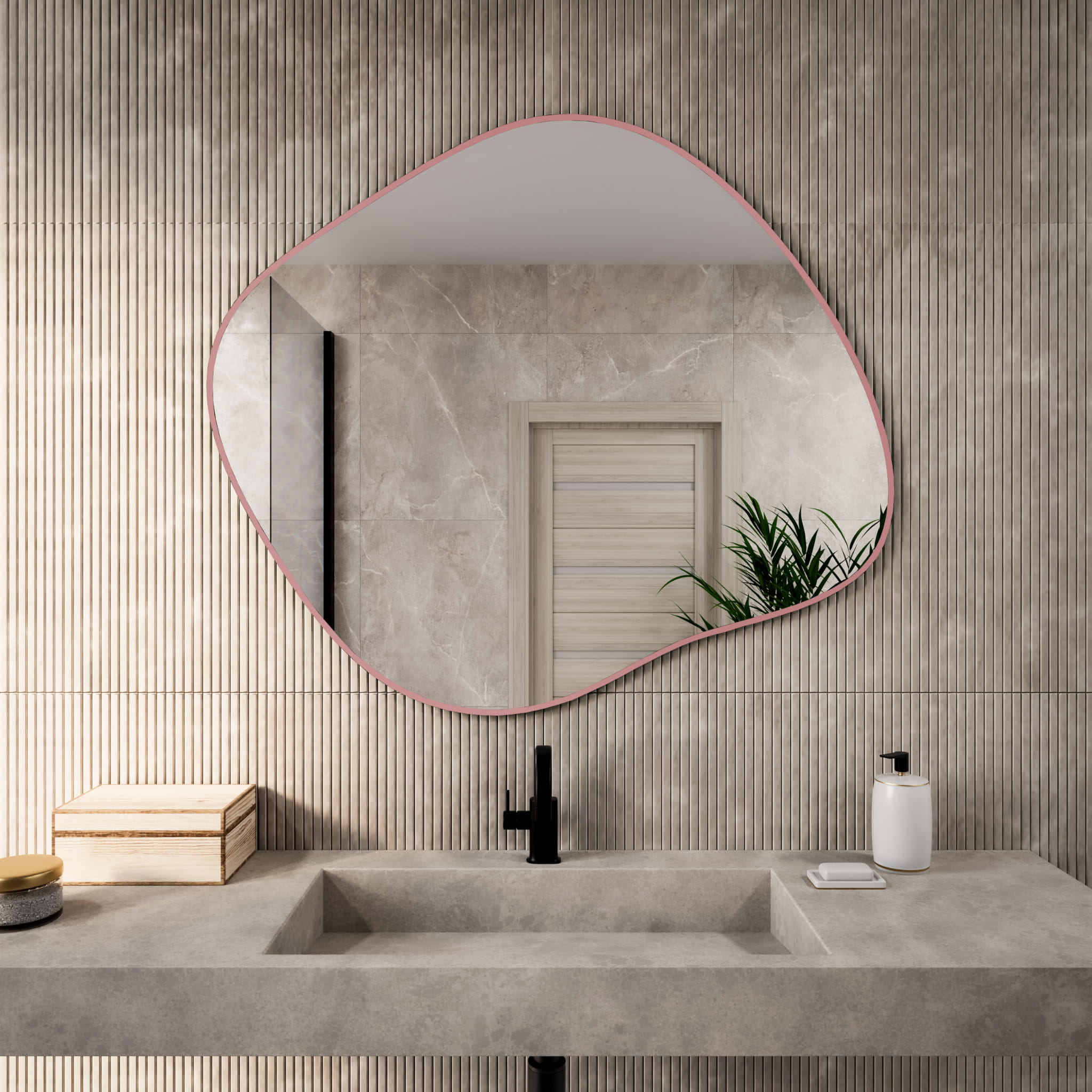 Lustro Baltica Colors Stain III 60x52 ramka różowa