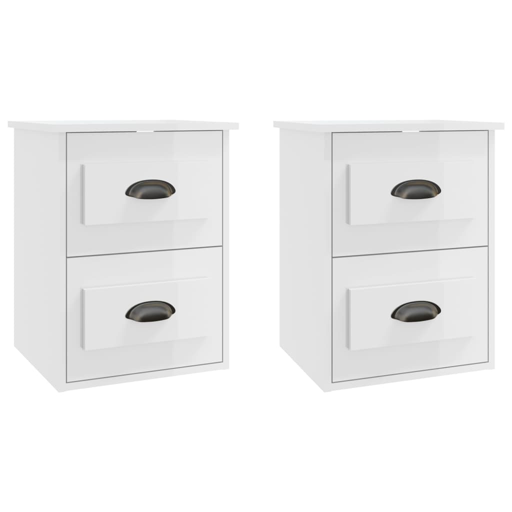 Lot De 2 Tables De Chevet Beatrice - Vicco - Blanc Et Sonoma - 68x36x36 Cm - Neuf