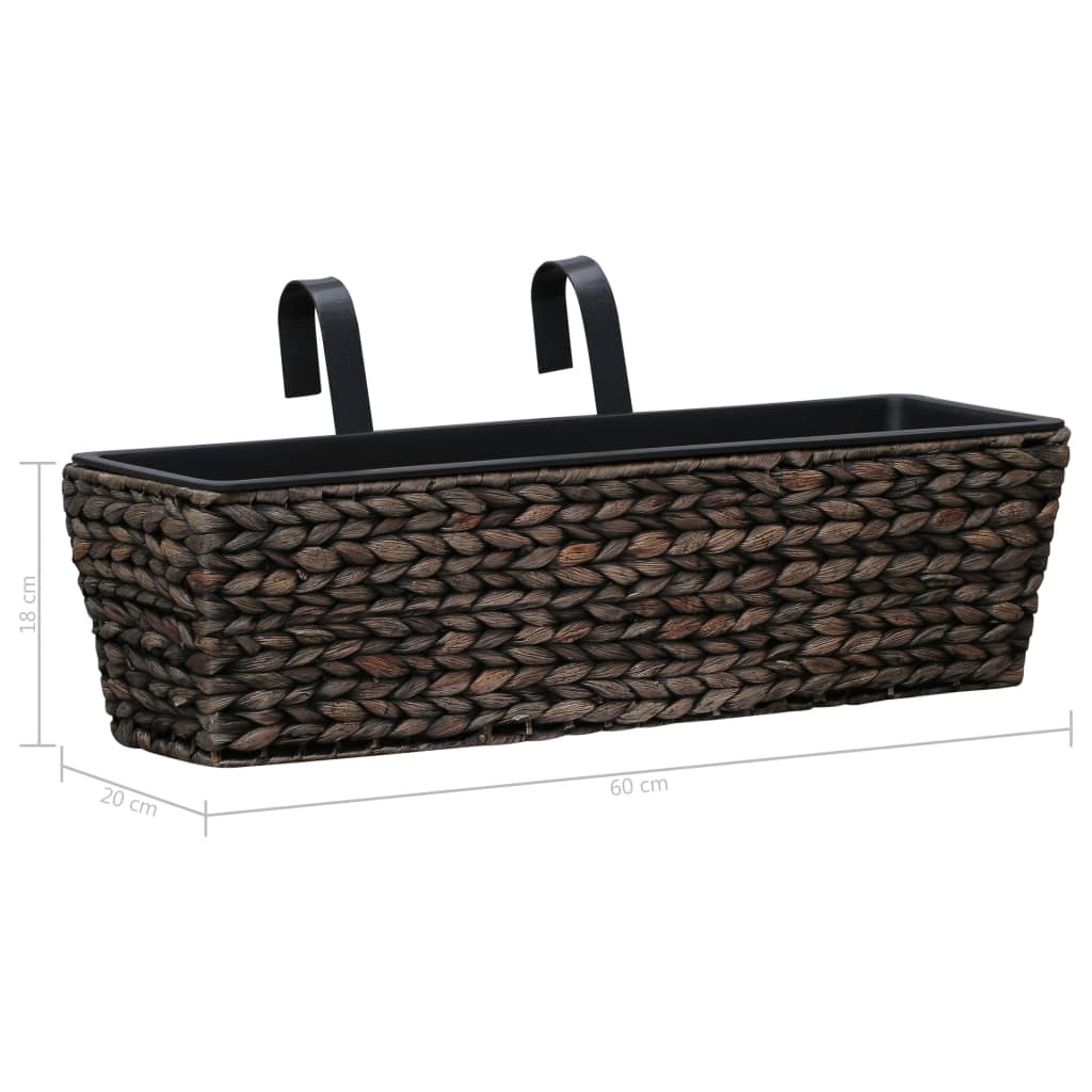 Set di 2 fioriere in giacinto d'acqua 60 cm marrone 02_0000882 - 8