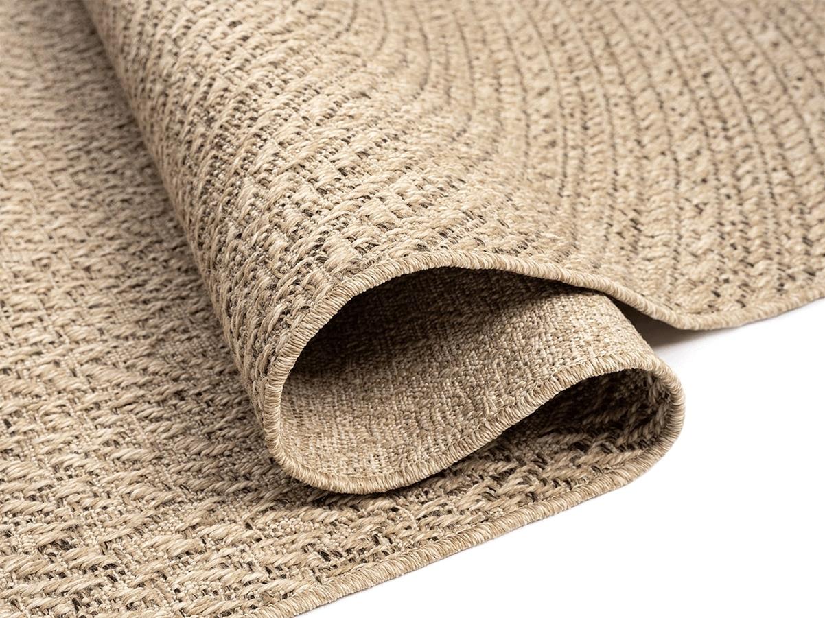 Tapis Kansas aspect jute intérieur extérieur terrasse cercles, Nature, 80x250 cm - 2
