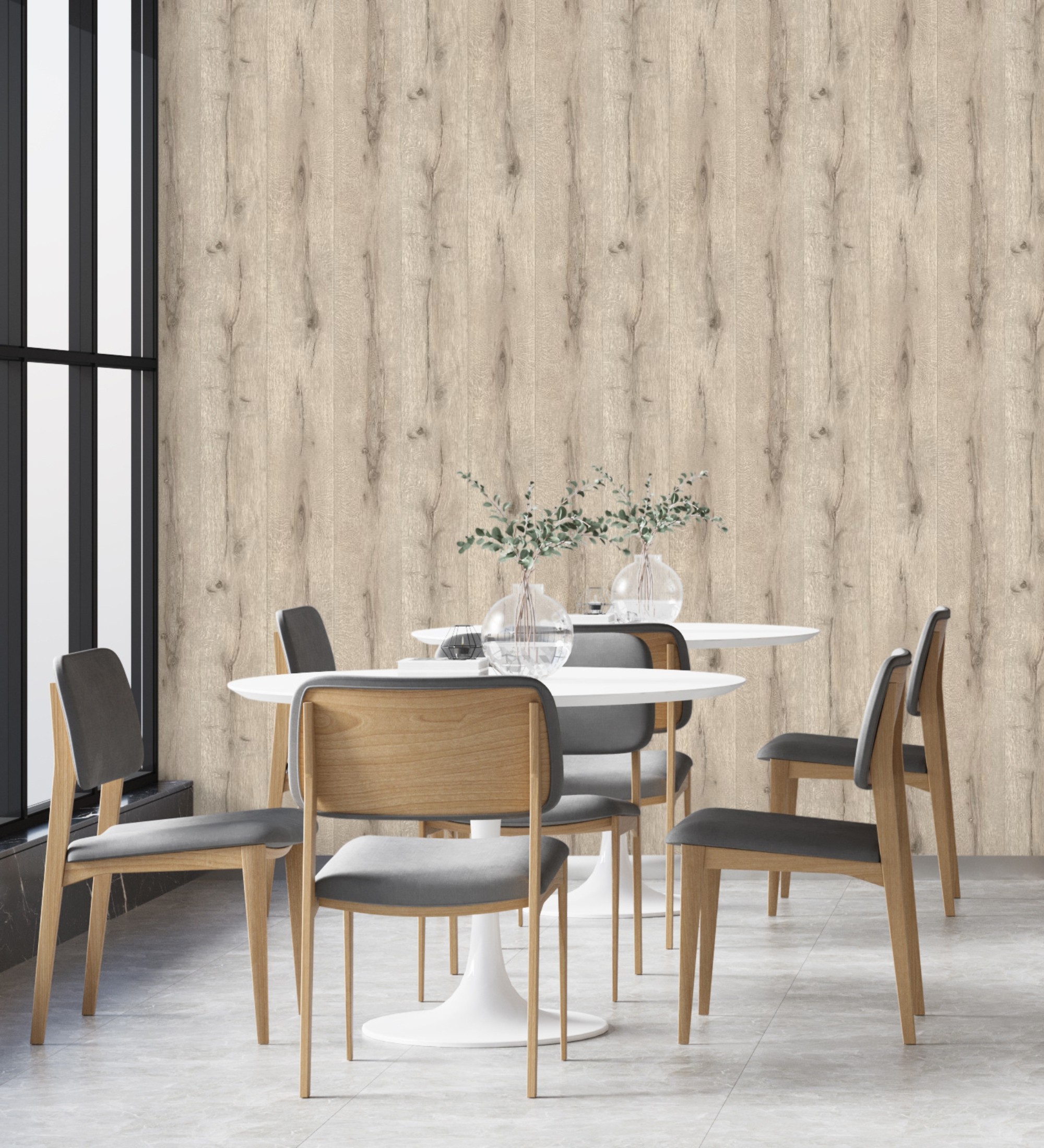 Papel pintado vinílico lavable imitación tablas de madera rústica en relieve - coimbra 682755 de gaulan - rollo de 10 m x 0,53 m