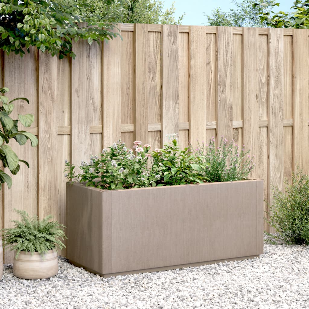 vidaXL Jardinière marron clair 80x36x35 cm PP - 3
