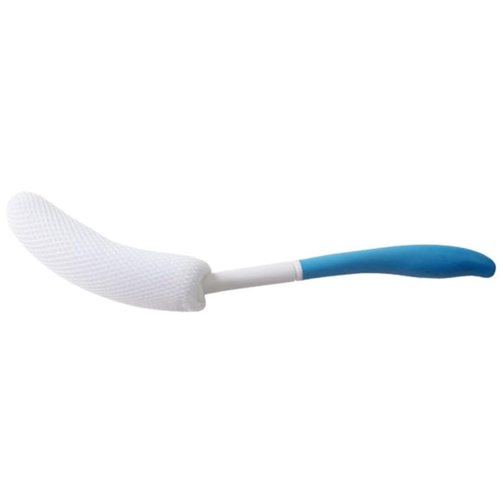 Długa szczotka do kąpieli, 39 cm, łatwy dostęp, antypoślizgowa, zakrzywiona rączka, do stosowania w wannie i pod prysznicem