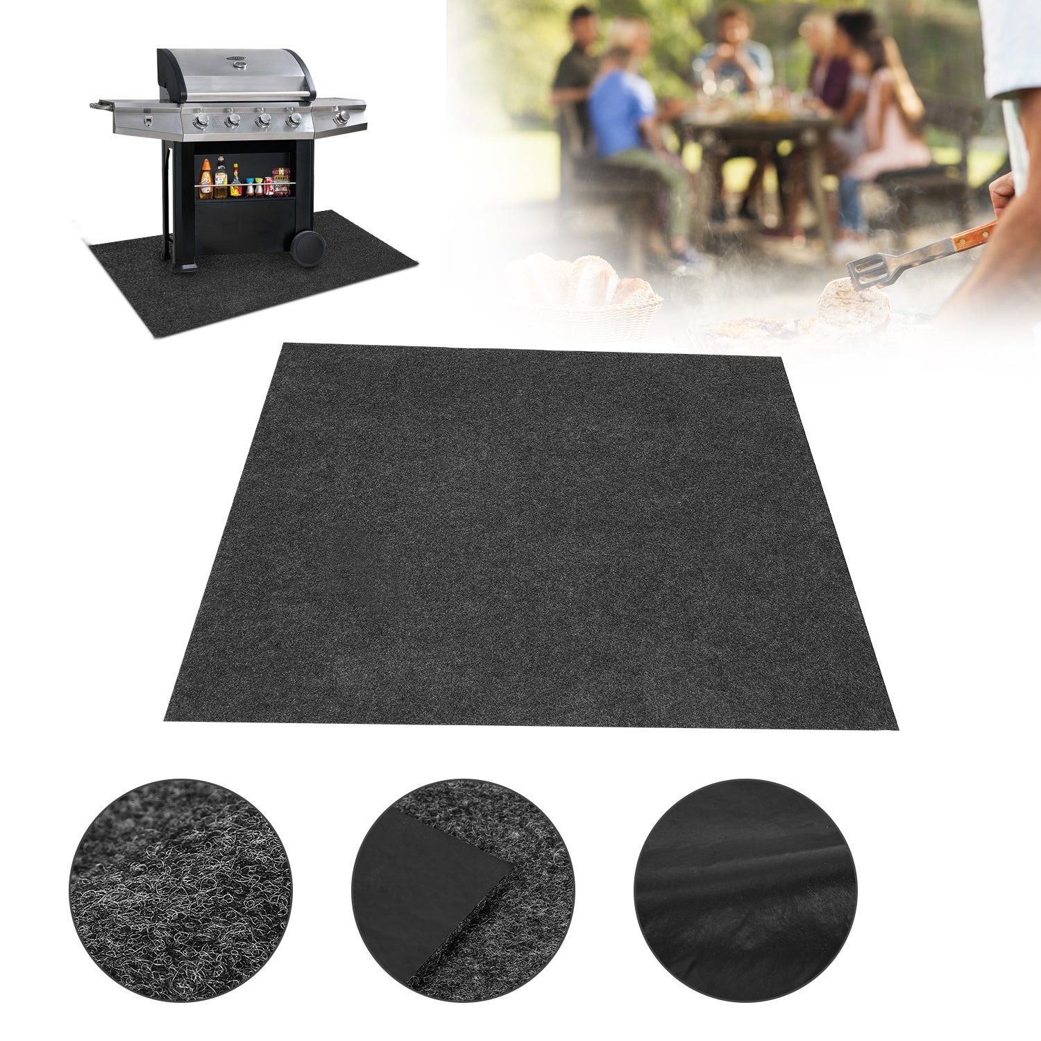Tapis de barbecue ignifugé et imperméable, tapis de cuisson extérieur Tapis de barbecue ignifugé et imperméable, tapis de cuisson extérieur