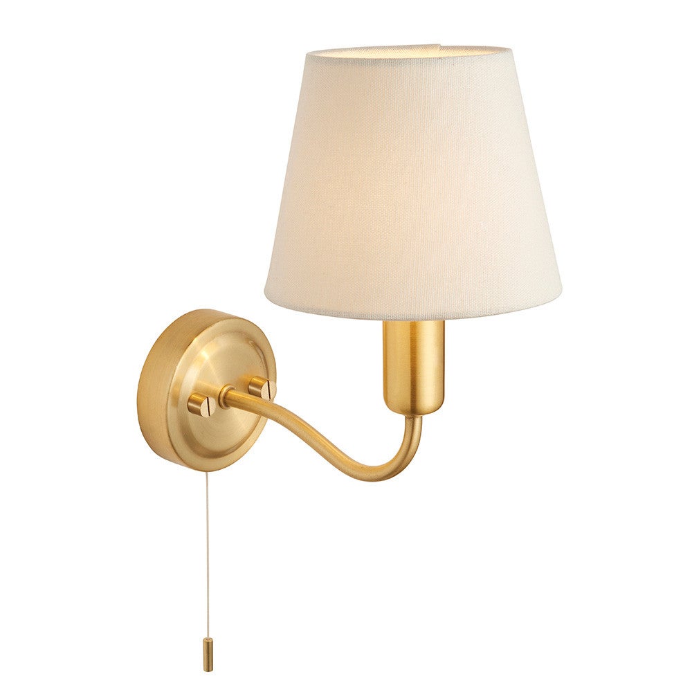 Kinkiet z włącznikiem CONWAY satynowany mosiężny 1xG9x15W metal wym:25x15x24cm IP44 Endon
